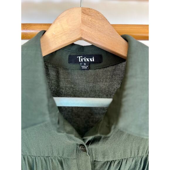 Trixxi Olive Tiered Easy Dress - Picture 6 of 8